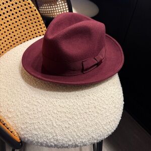 Epoch Burgundy Hat with Gold Lining